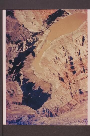 Down river from above the left bank at Mile 212