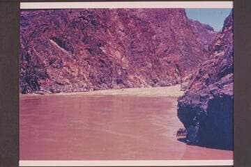 Head of Sockdologer Rapid.  Bright Angel gauge:  27,200 cfs