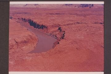 Air view north to mouth of Navajo Creek