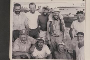 The bearded members of the Marston-Disney crew; Sandy Point