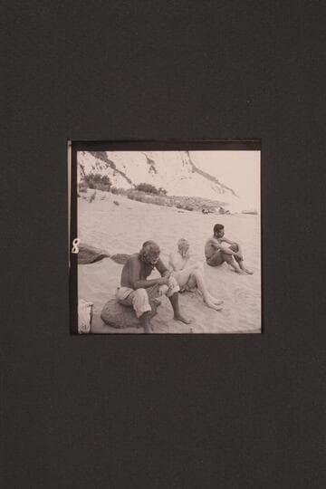 Masland, Desloge, Cutler on the beach at Diamond Creek, Grand Canyon