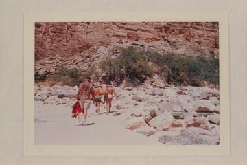 Herb Hirst gets a lift from the hot sands; Fern Glen Canyon