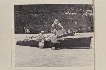 The crew of the "Step-in-Again."  Left to right:  Marston; Jaun; Taylor (above).  Paria Riffle