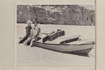 Rod Sanderson and Danny Daniels in the "Twin."  Paria Riffle.  Just prior to the start down the Marble and Grand Canyons