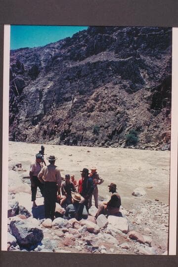 Powell crew and staff before the picturing at 205 Mile Rapids