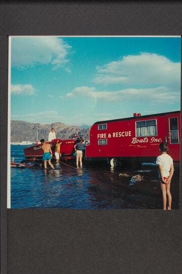 Launching the jet fire boat.  Landing at Boulder City