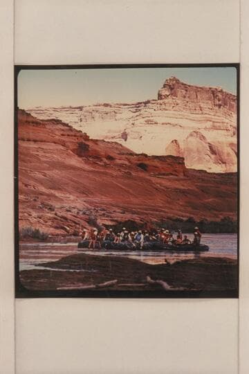 Half of a Moki Mac party in the bay at the mouth of Cane/Kane Creek as they landed various inflated units tied together