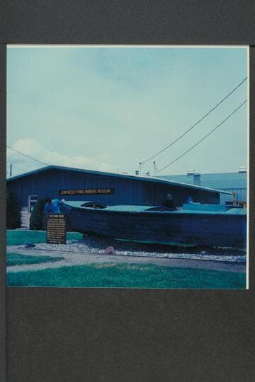 Nate examines the "Emma Dean" at the Page Museum