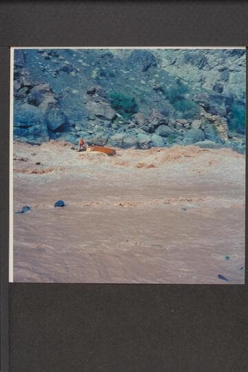 Rowland deck boat in Vulcan Rapid; up from the hole