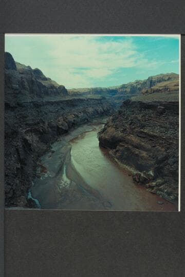 Upstream on San Juan River from downstream side of cove at Mile 1, San Juan River