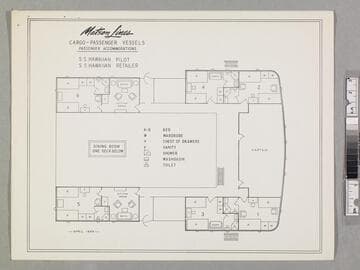 Cargo-passenger vessels, passenger accommodations : S.S. Hawaiian Pilot , S S Hawaiian Retailer