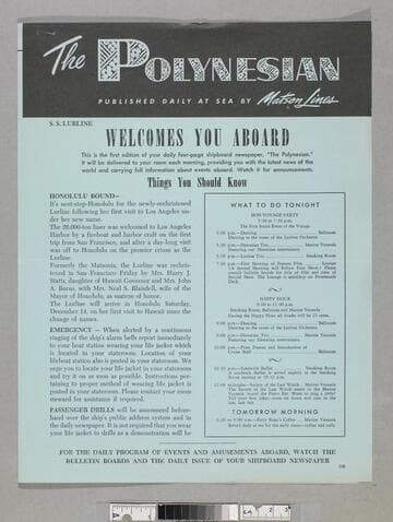 The Polynesian : published daily at sea by Matson Lines