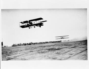 Cooke and Parmalee in the air at Dominguez Field, 1912
