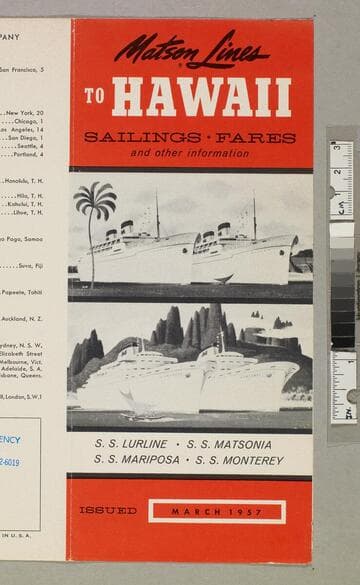 Matson Lines to Hawaii : sailings - fares and other information