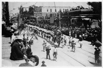Chinese Dragon on Spring St. looking North from Fourth