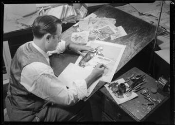 Cartoonist, Los Angeles Times, Los Angeles. 1941