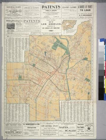 Dana Burks' Map of Los Angeles Accompanying the Los Angeles City Directory 1901