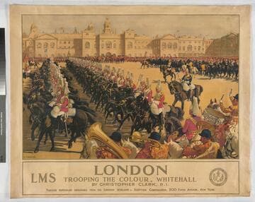 London: trooping the colour, Whitehall