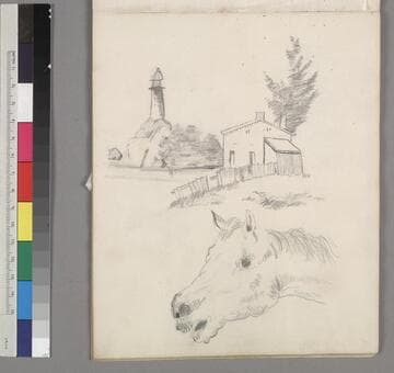 Drawing book of original drawings, circa 1845