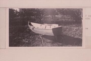 One of Galloway's home-built boats.  Duplicate of this he [sic] went to Green River, Wyoming, to Needles, 1896