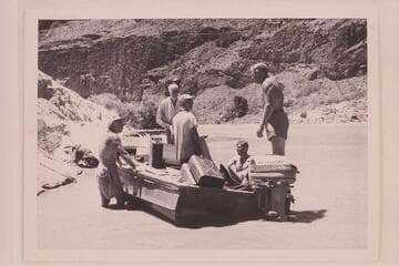 Repairs to the "RATTLESNAKE" after capsize in Vulcan Rapid