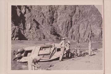 Repairs to the "CACTUS" at Travertine Canyon.  The aluminum at the bow suffers from fatigue and opens cracks along the ends of braces.  The welds do not hold up under the pounding