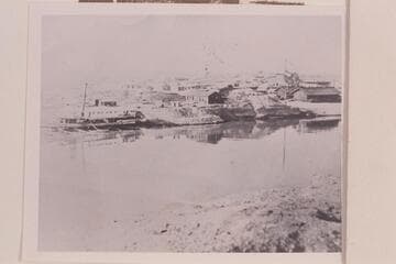Shops of the Colorado Steam Navigation Company at Yuma.  Steamer "Cila" at the bank