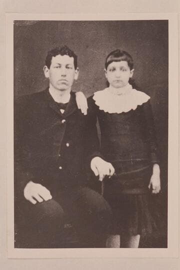 Elmer Kane and his cousin.  "Aunt Elvira made all their clothes."
