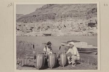 Jimmy Jordan; Dock; "June Bug" and the motors.  Paria Riffle