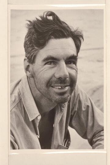Tad Nichols at head of Lake Mead at end of 1952 motor traverse of the Grand Canyon