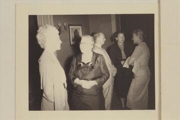 Mary Abbott; Gin Masland; William C. Darrah; Mrs. Darrah; Margaret Marston.  Kings Gap at the Masland party