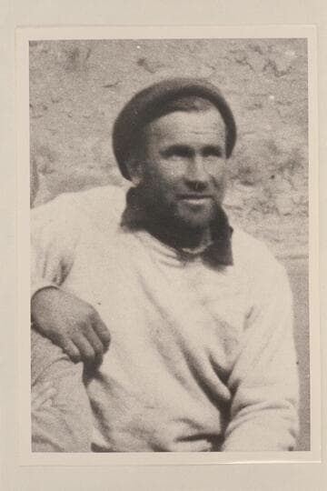 Nick Samoff of the Pathe-Bray crew which worked in the Grand Canyon in 1927; at head of Unkar Rapid
