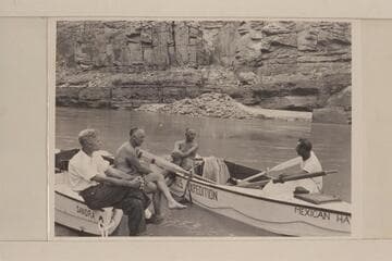 Wayne Hiser; Moulty Fulmer; Frank Masland; Norm Nevills.  Grand Canyon