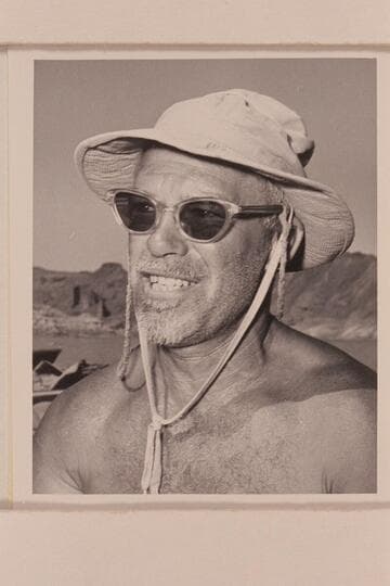 Ed Lawrence, Sierra Madre, California.  At end of Grand Canyon traverse with Georgie White.  Temple Bar.  Lake Mead