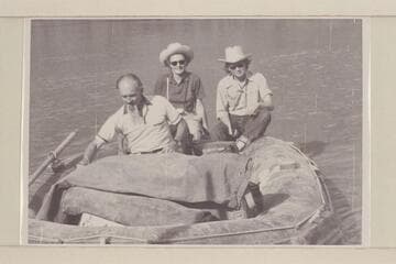 Harry Aleson; Nancy Gilmer; Ynez Haase.  At Hite prior to start of Glen Canyon trip