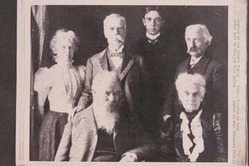 Members of the Powell family [Major Powell and his brothers and sisters]. Identification on back