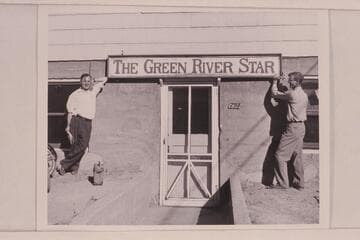 Adrian and AK Reynolds at the office of the Green River Star