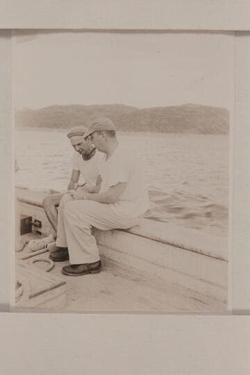 Nevills being interviewed by Don Ashbaugh for the Las Vegas paper; Lake Mead at the end of 1947 Grand Canyon traverse