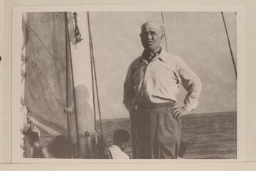 Otis Marston on yacht in Acapulco, Mexico