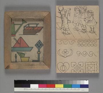 Glass drawing slate, circa 1890