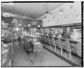 Shop interior on Sunset Boulevard, Hollywood, Los Angeles. 1932
