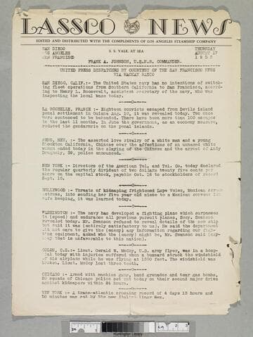 LASSCO news... S.S. Yale at sea