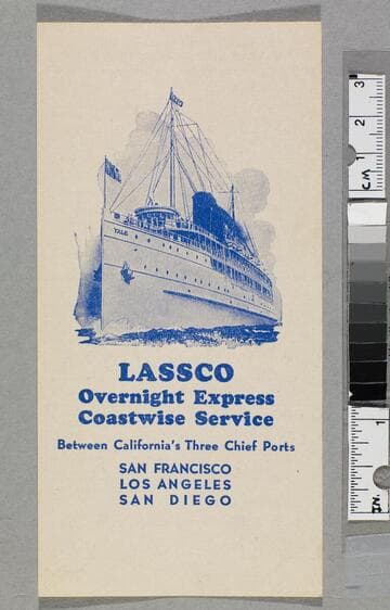 LASSCO overnight express coastwise service between California's three chief ports San Francisco Los Angeles San Diego