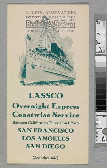 LASSCO overnight express coastwise service between California's three chief ports San Francisco Los Angeles San Diego