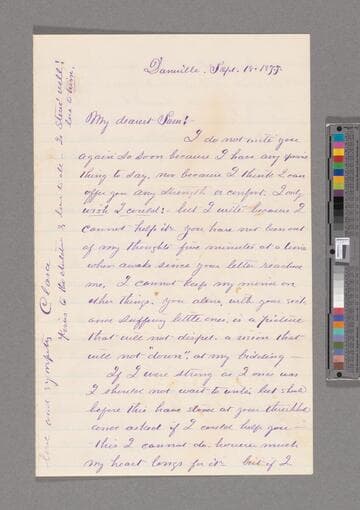 Barton, Clara Harlowe. Letter to Samuel Rich Barton