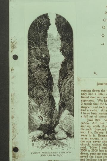 Winnie's Grotto as drawn by Moran from Beaman's photos